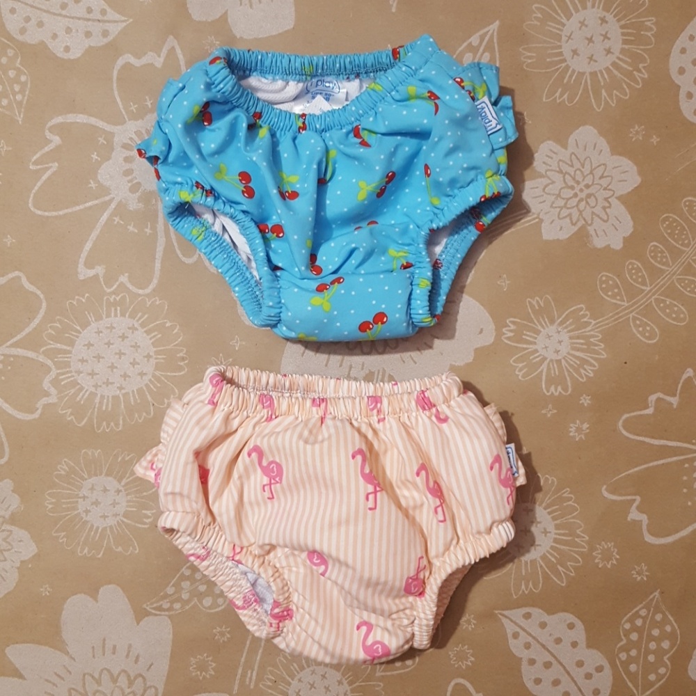 iPlay Baby Girl Swim Diapers, set of 2, 3-6 months